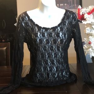 Express Long Sleeve Lace Top.